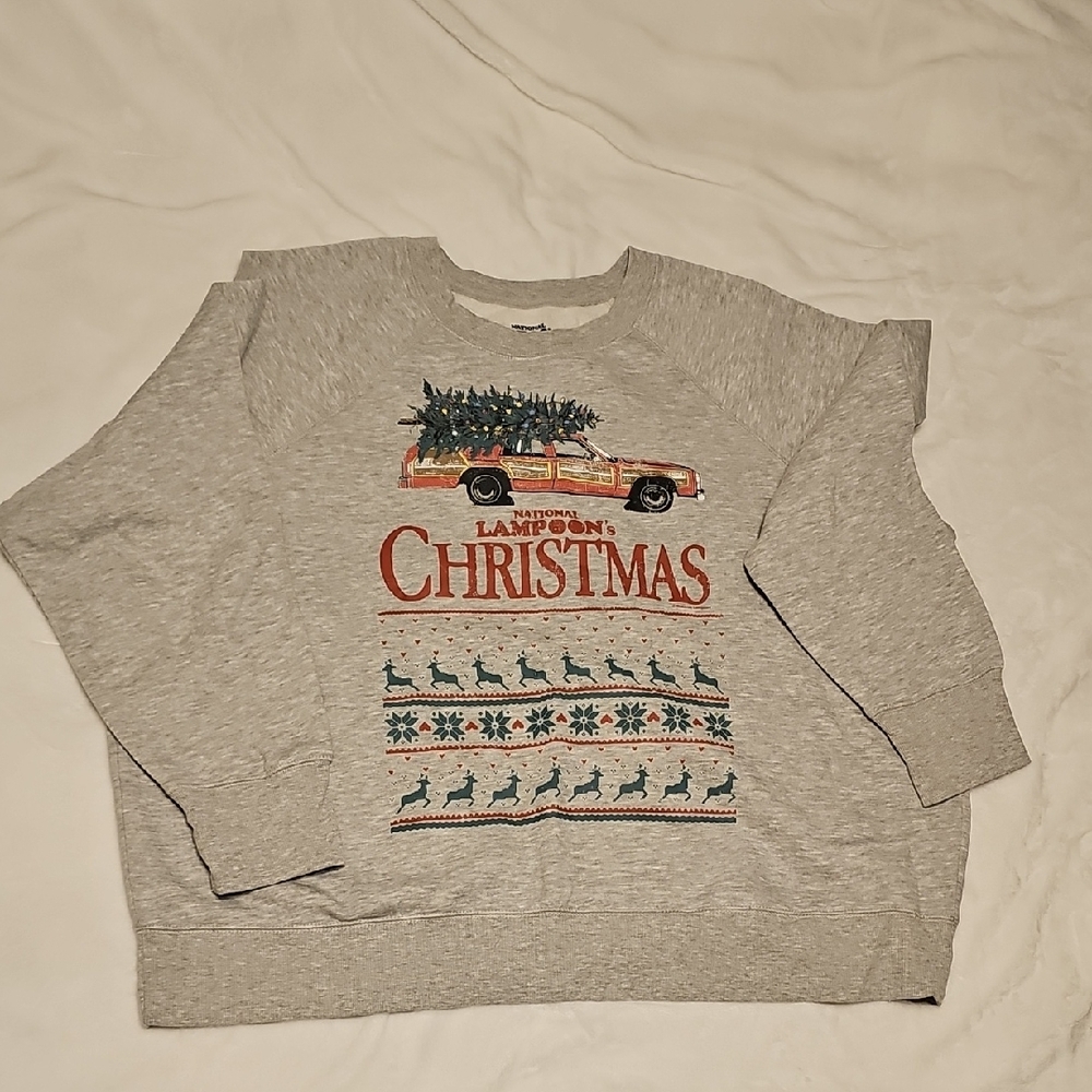 National Lampoons Gray Christmas Crewneck Sweatshirt